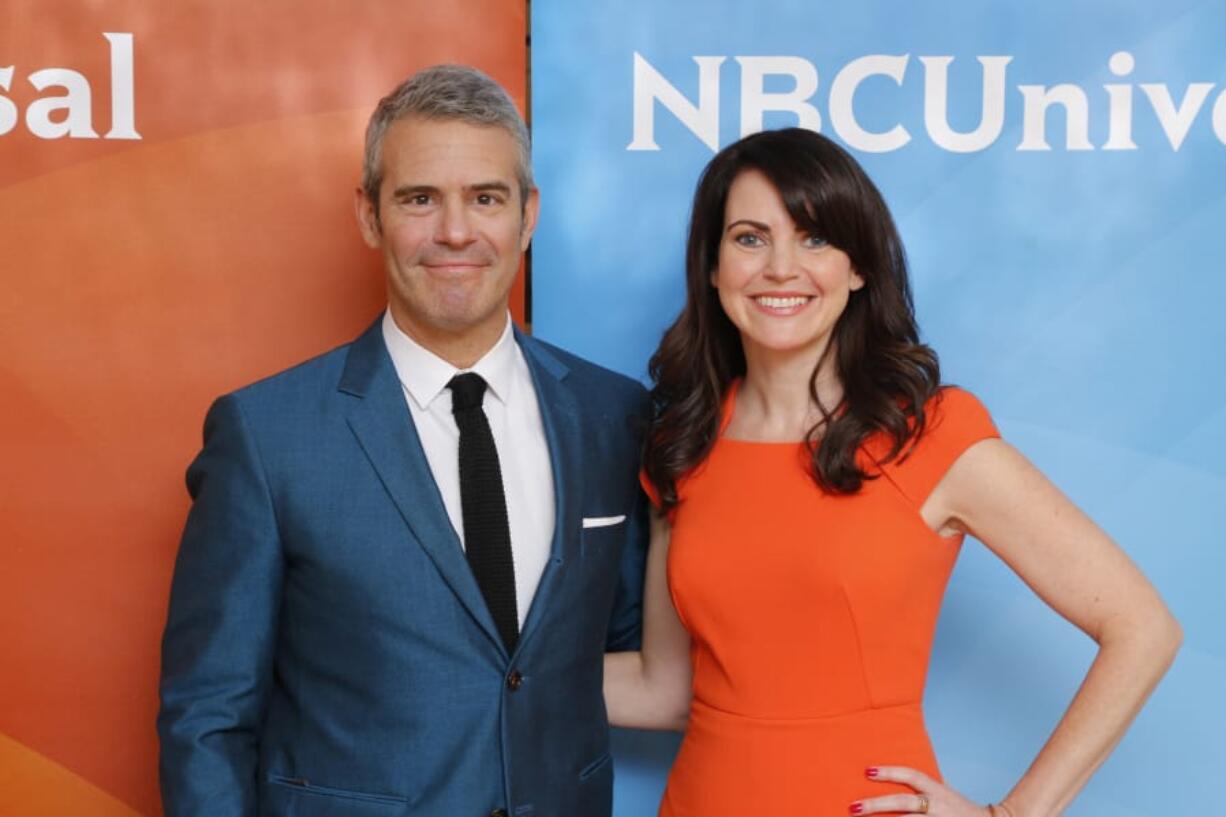 Andy Cohen, left, host of Bravo’s “Watch What Happens Live with Andy Cohen, ” poses with Deirdre Connolly, the show’s executive producer.