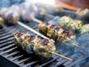 Meatballs cook through quickly on the grill and develop a smoky taste.