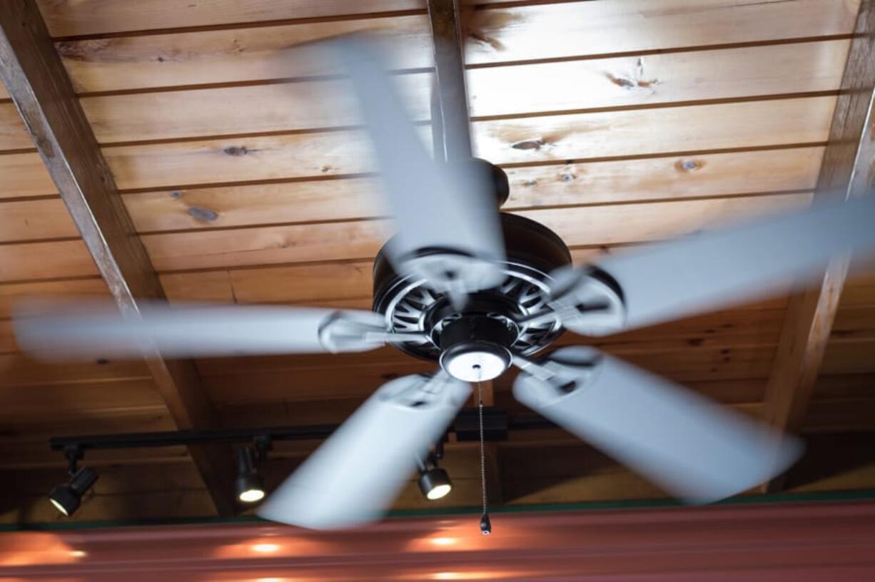 Finding some relief from the heat could be as easy as checking the ceiling fan, if you have one. Ceiling fans should be turning counterclockwise in warmer months to blow the cooler air straight down. The powerful blades provide a breezy air stream that is welcomed after a long day.