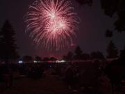 Fireworks light the night sky to the delight of the crowd during 4th of July festivities at Fort Vancouver National Historic Site on Thursday evening, July 4, 2019.