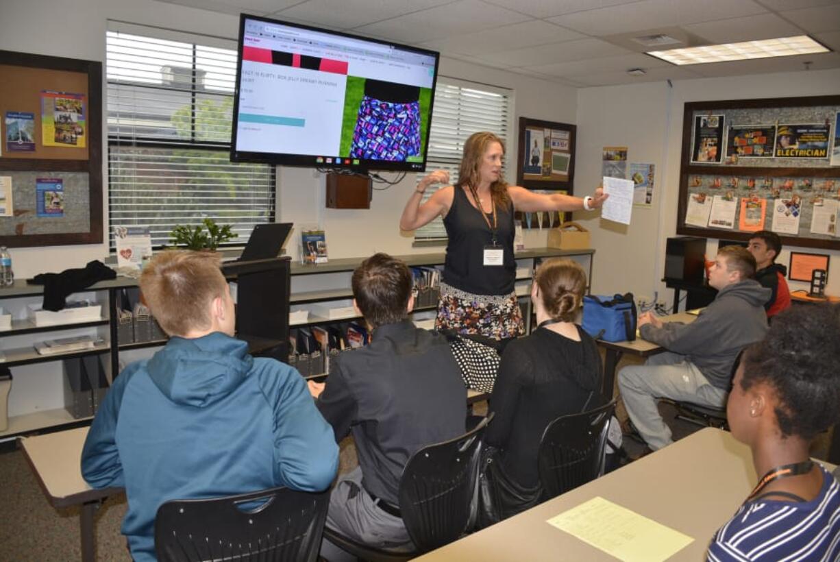 Washougal: Stephanie Lynn, owner of Sweet Spot Skirts in Vancouver, gave the keynote address at the first Business and Marketing Pathways Conference in the Washougal School District.