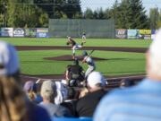 Fans are seen watching the Ridgefield Raptors play against the Portland Pickles at the Ridgefield Outdoor Recreational Complex on Friday evening, July 19, 2019. The Raptors defeated the Pickles 5-2.