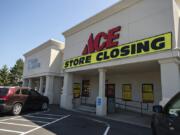 A large sign announces that Filbin’s Ace Hardware, located at 809 N.E. Minnehaha St., is closing.