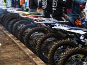 Riders line up for the 125 All Stare Race during the Washougal National Lucas Oil Pro Motocross at the Washougal MX Park on Saturday afternoon, July 27, 2019.