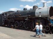 SP&S 539, with its front smokebox door removed, sits in Battle Ground in this August 2006 photo. The locomotive was moved the next year to Arizona, and now will be returned to be on display at the Port of Kalama.