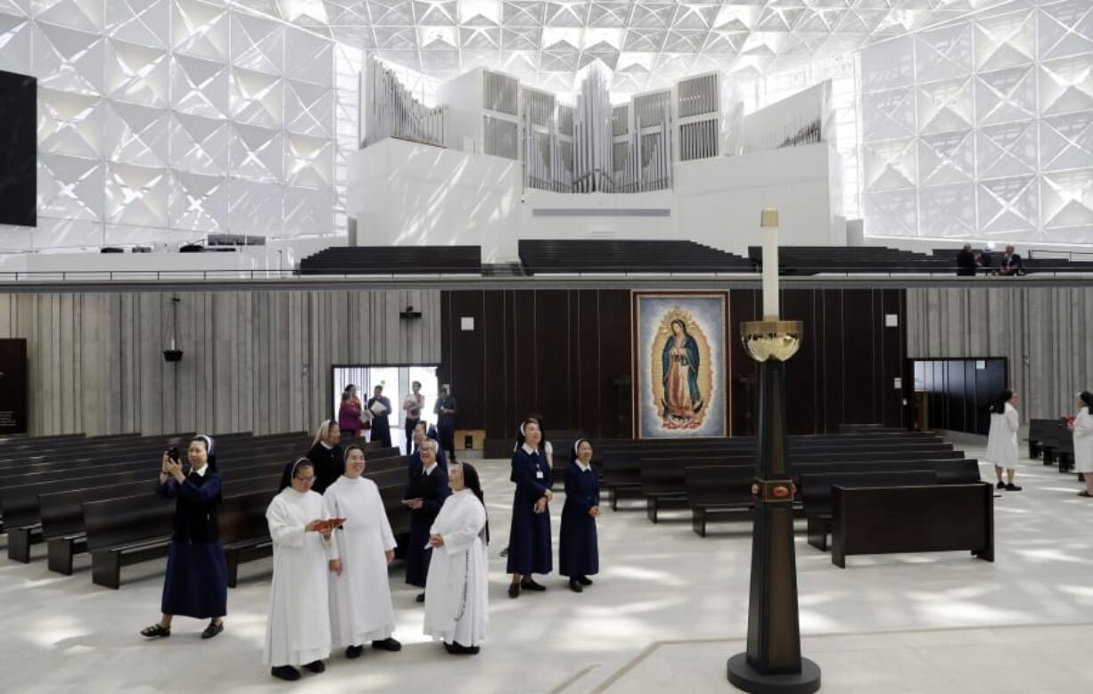 Nuns get a first look at the newly renovated Christ Cathedral Monday, July 8, 2019, in Garden Grove, Calif. The 88,000-square-foot Catholic church has undergone a $77 million renovation.