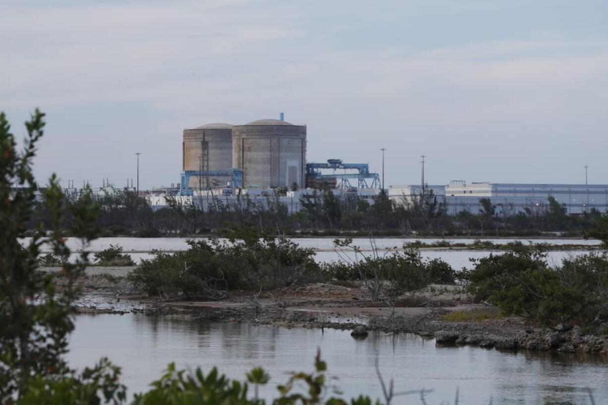 Cooling canals next to the Turkey Point Nuclear Generating Station are shown, Friday, July 19, 2019, in Homestead, Fla. The 168-miles of man-made canals serve as the home to several hundred crocodiles, where a team of specialists working for Florida Power and Light (FPL) monitors and protects the American crocodiles.