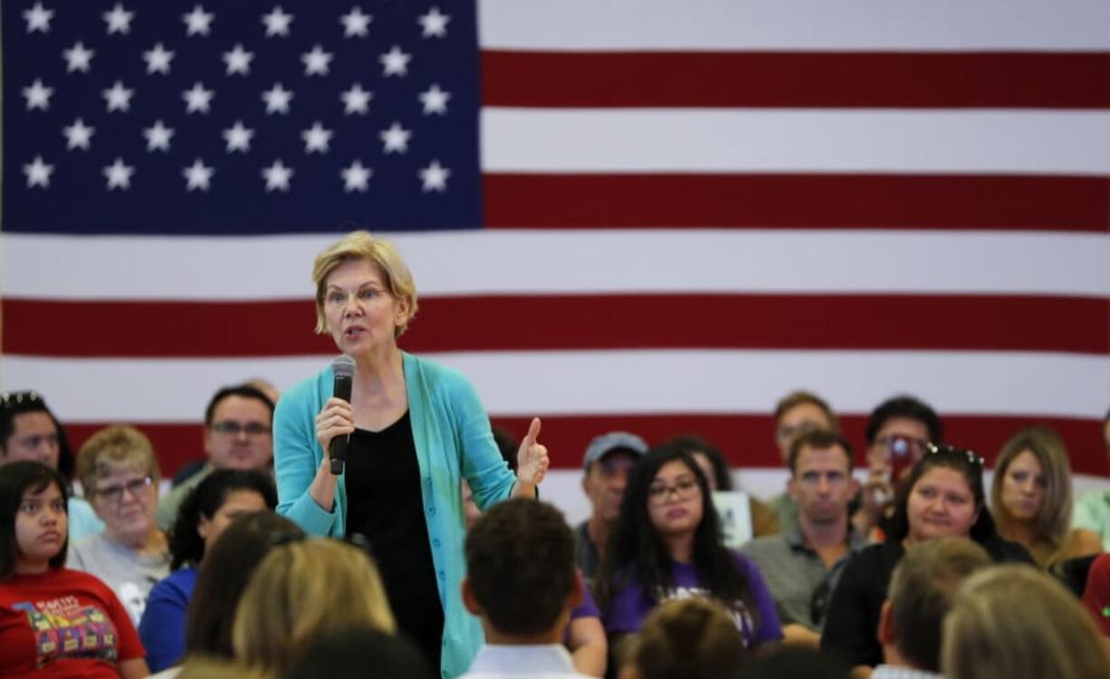 Democratic presidential candidate Sen. Elizabeth Warren, of Massachusetts, speaks at a campaign event, Tuesday, July 2, 2019, in Las Vegas.