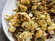 Cauliflower Salad with Chermoula and Carrots in Brookline, Mass. This recipe appears in the cookbook “Vegan for Everybody.” (Daniel J.