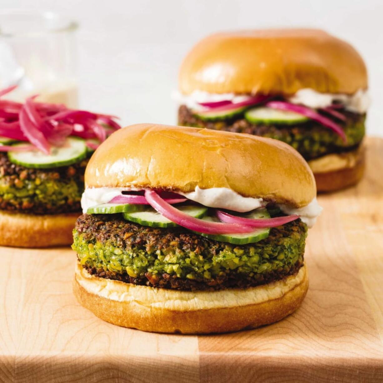 Falafel Burgers with Tahini-Yogurt Sauce (Daniel J.