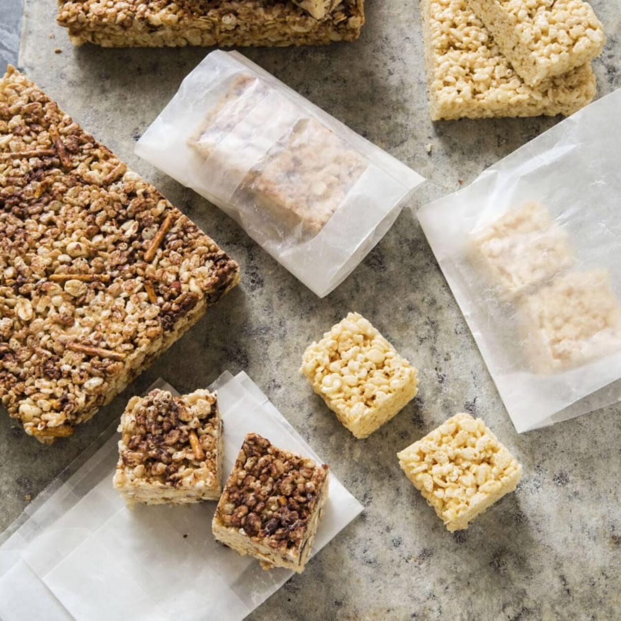 Rice Crispy Treats from the cookbook “The Perfect Cookie.” (Steve Klise/America’s Test Kitchen)