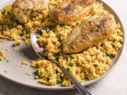 Spanish-Style Chicken and Couscous from the cookbook “Multicooker Perfection.” Carl Tremblay/America’s Test Kitchen