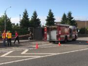 A truck carrying sand crashed on southbound Interstate 5 at Milepost 4.3, near 78th Street shortly after 8 a.m. Thursday.