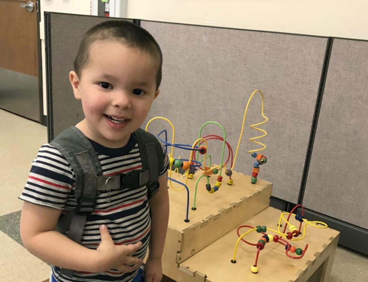 This undated photo shows 2-year-old Aiden Salcido, who authorities were searching for in Montana. Medford, Ore., police said Sunday that Montana authorities have found a body believed to be that of the missing Oregon child.