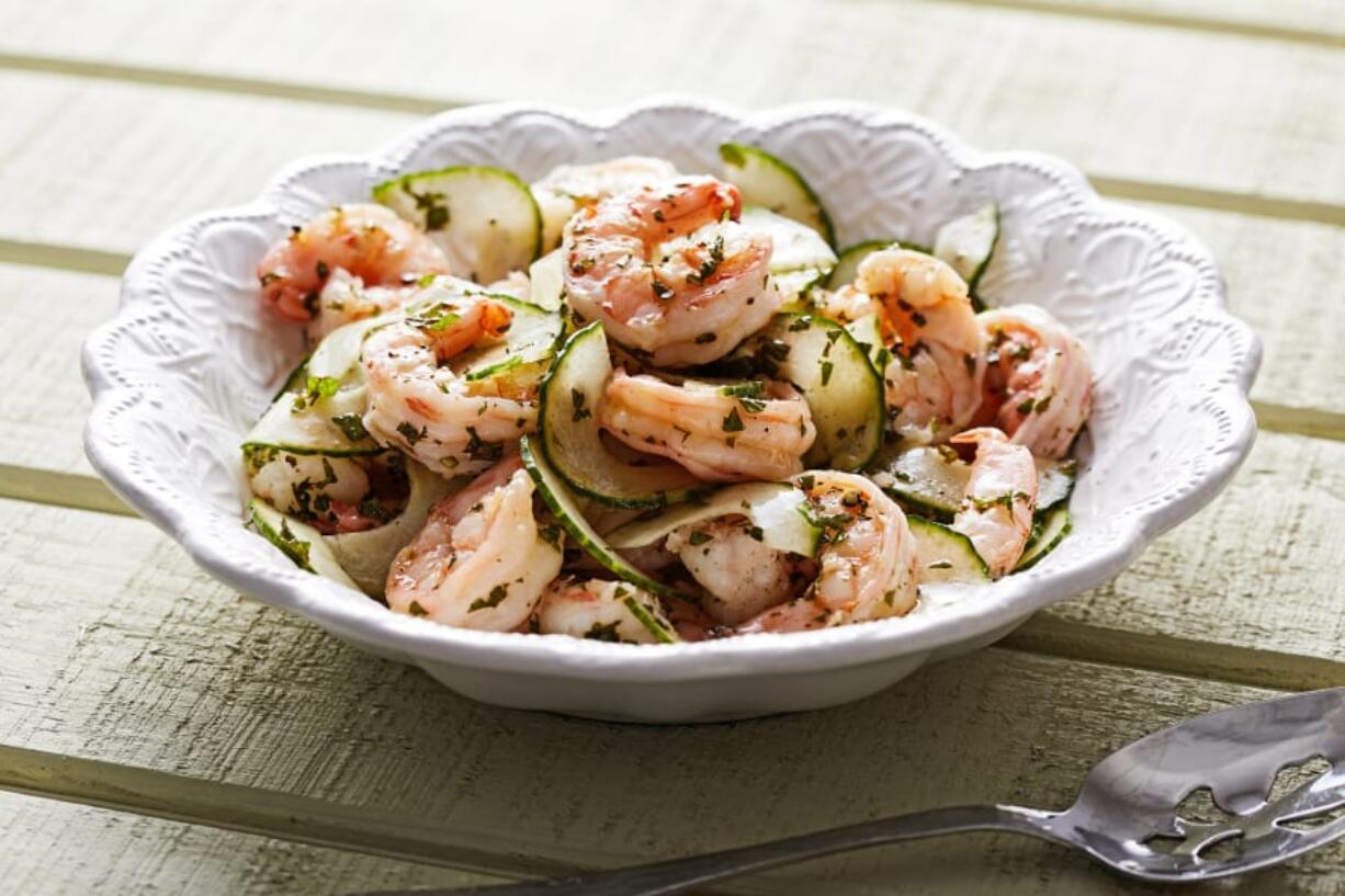 Shrimp Salad With Lime and Mint Dressing.