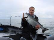 Robert Sawyer of Cucamonga, Ca, caught this nice king salmon while fishing in the ocean with guide Bob Rees.