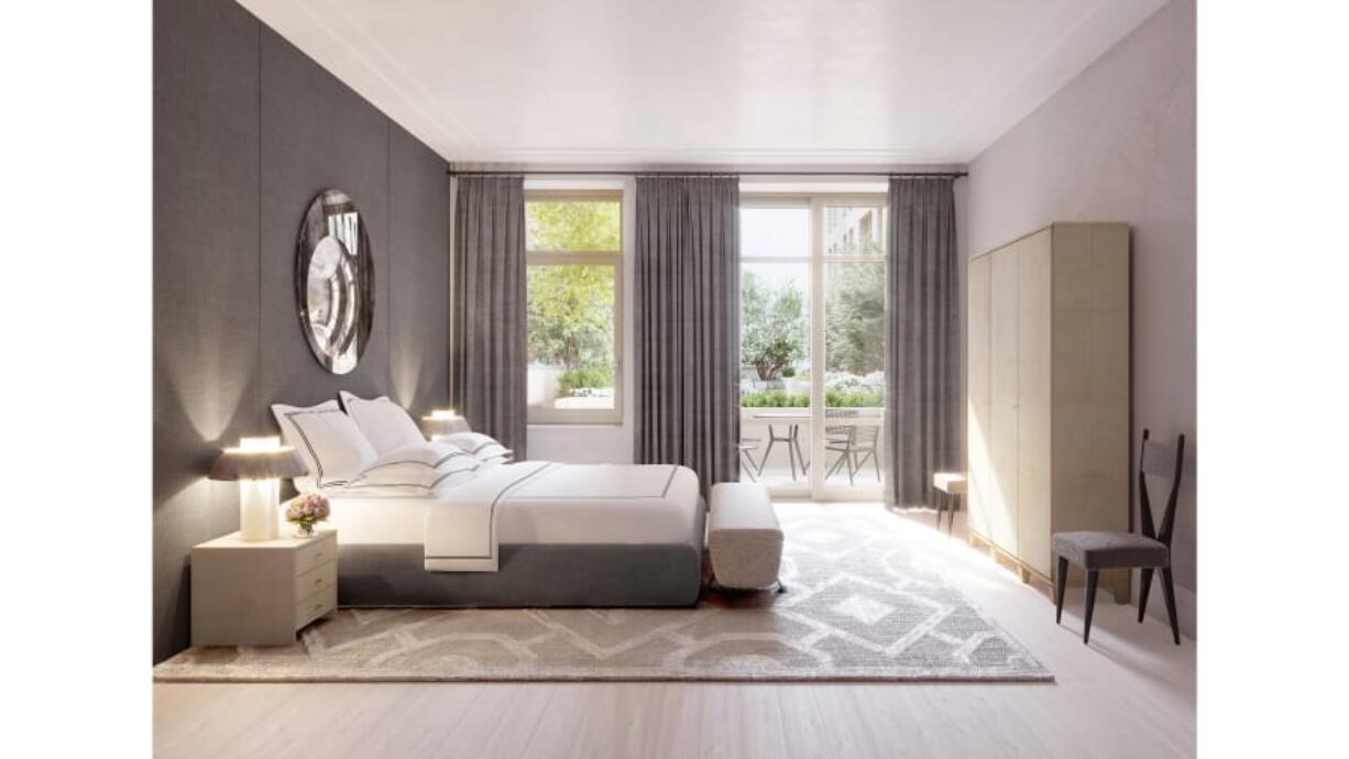 A room with light sanded floors designed by Ryan Korban. Korban says light floors lend themselves to a more serene sleeping environment. He used them in this New York City bedroom.