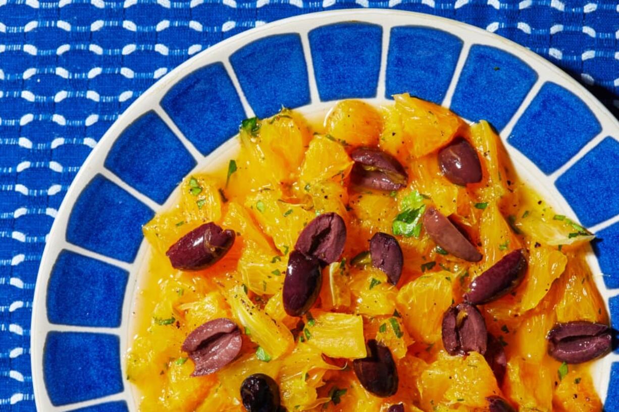 Orange Salad With Black Olives.