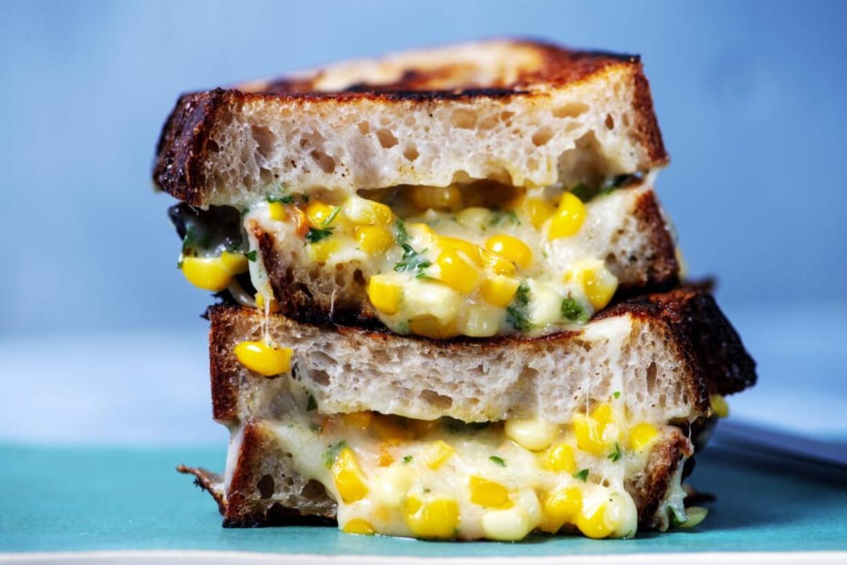 Korean Cheesy Corn Grilled Cheese.