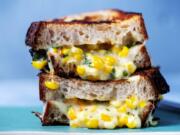 Korean Cheesy Corn Grilled Cheese.