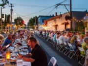 Diners take over South Main Avenue in Ridgefield one night a year for the Farm to Table event.