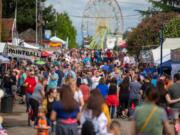 Crowds fill the main midway Sunday during the final day of the Clark County Fair. (Randy L.