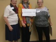 Bagley Downs: The Clark County Newcomers Club donated more than $2,000 to the Free Clinic of Southwest Washington. Earlier this summer, they presented the clinic with a check. From left: Gladys Green, club president for 2017 to 2018, Pam Knepper, the free clinic’s development manager, and Sally Gannaway, the newcomers’ charity chairwoman for 2019.