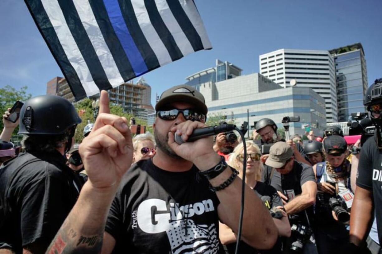 Joey Gibson, leader of Patriot Prayer.