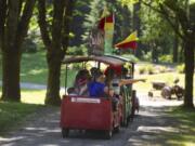 The Alderbrook Express takes visitors on a tour of the private 63-acre park.