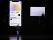 Jennifer Bailey, vice president of Apple Pay, speaks March 25 about the Apple Card at the Steve Jobs Theater during an event to announce new products in Cupertino, Calif.