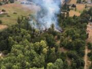 No structures were affected by a one-acre brush fire Tuesday afternoon on the 2500 block of Northeast 179th Street (Clark County Fire & Rescue).