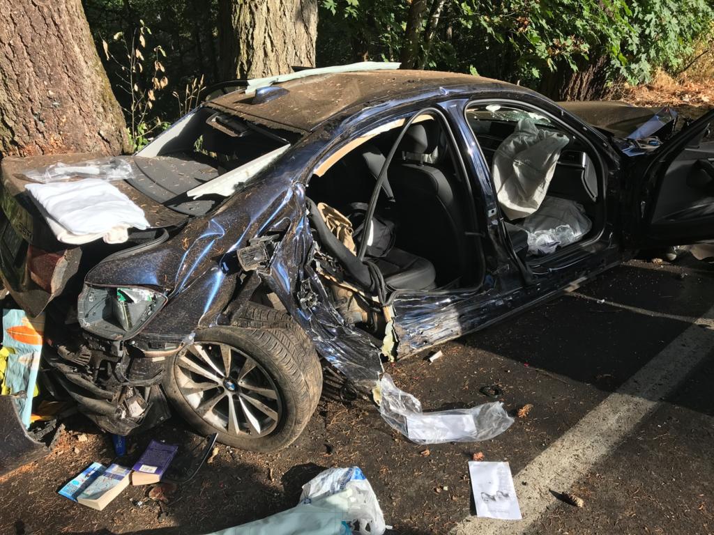 Two people were extricated from a dark-colored 2015 BMW 320i Thursday morning on the 12210 block of Northeast Salmon Creek Avenue.