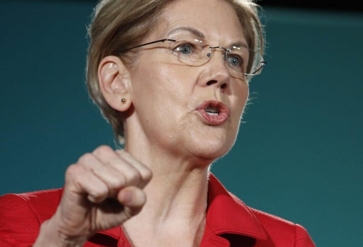 Democratic presidential candidate Sen. Elizabeth Warren, D-Mass., speaks during a candidate forum on labor issues Saturday, Aug. 3, 2019, in Las Vegas.