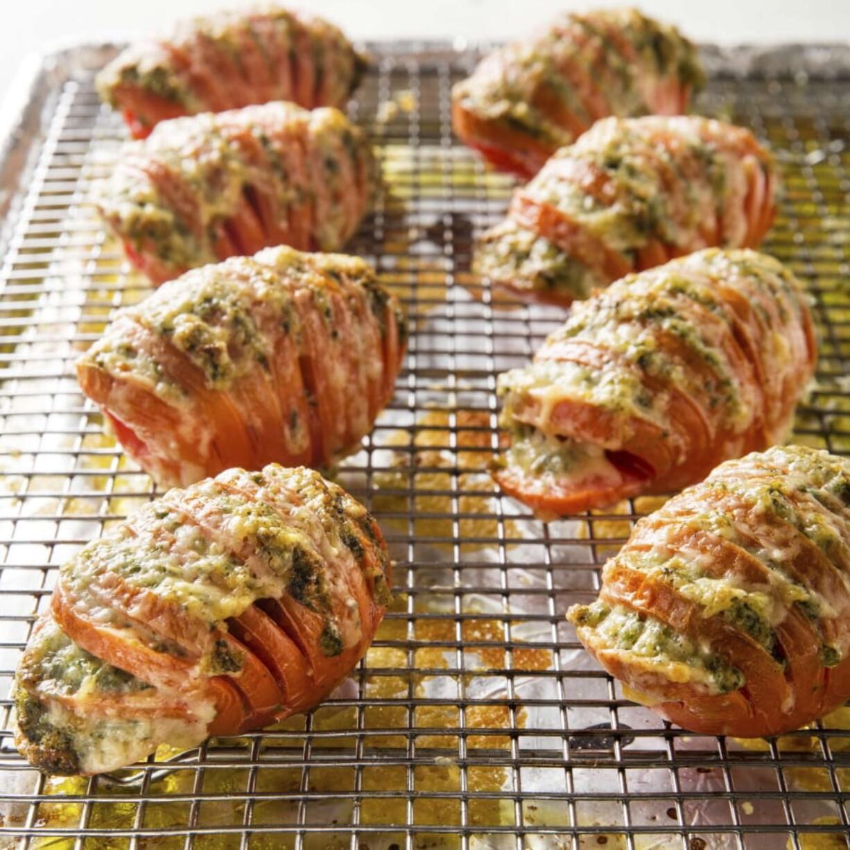 Hasselback Tomatoes from “New Essentials.” Joe Keller/America’s Test Kitchen