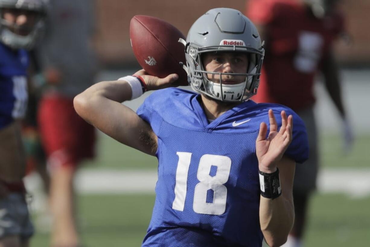 Washington State quarterback Anthony Gordon has big shoes to fill after serving as backup to Luke Falk and then Gardner Minshew. Ted S.