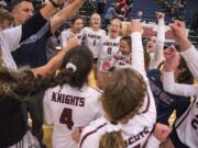 There's always many celebrations during a volleyball match. Like the King's Way Knights celebrating their win over La Center during the 2018 season.