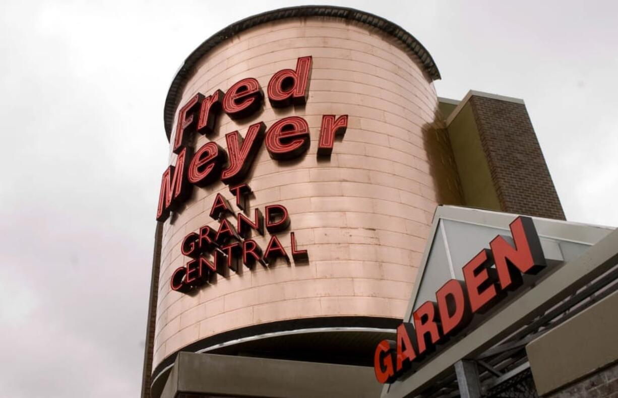 An exterior view of the copper face of the new Fred Meyer at Grand Central, Thursday April 10, 2008.