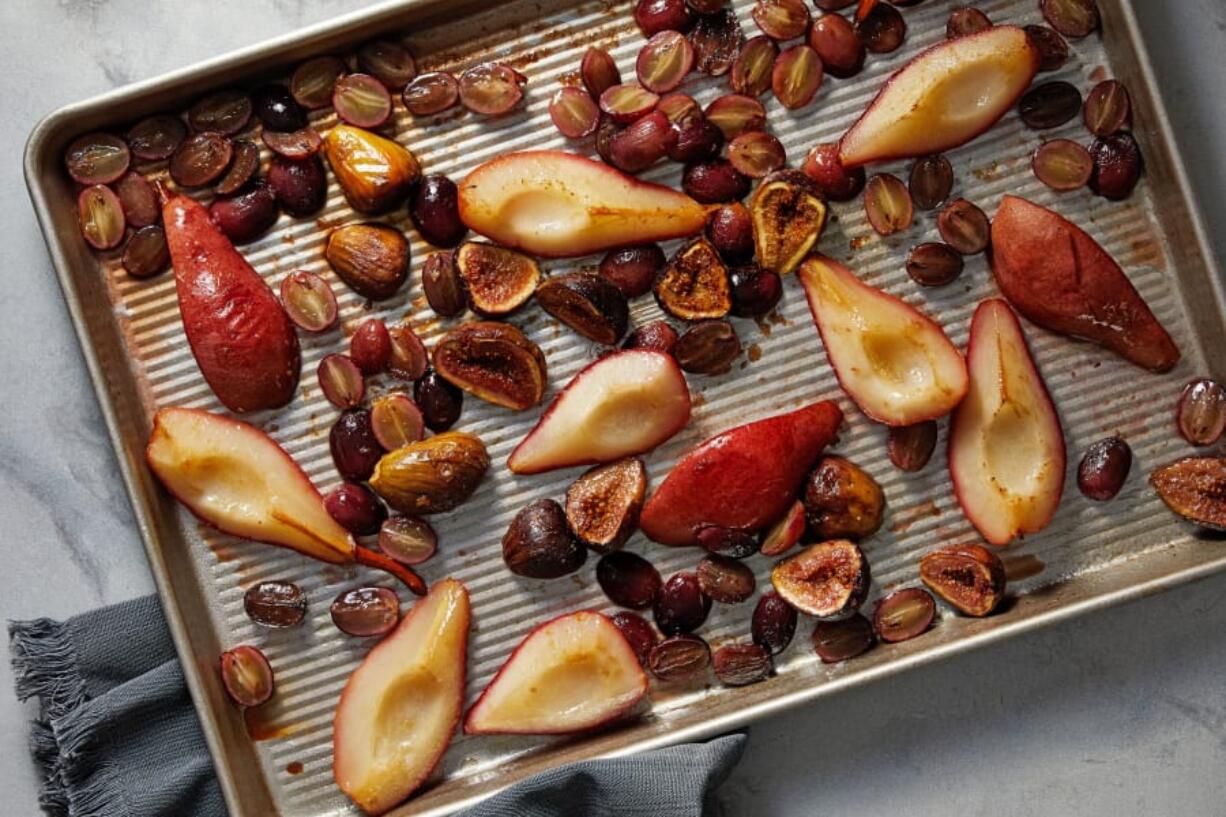 Roasted Fall Fruit With Balsamic-Ginger Glaze (Tom McCorkle for The Washington Post)