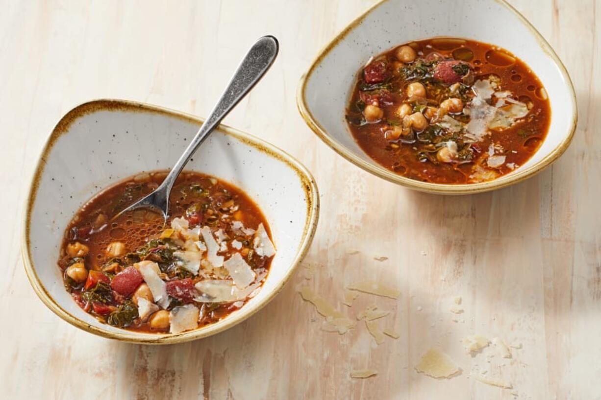 Chickpea, Chard and Porcini Soup.