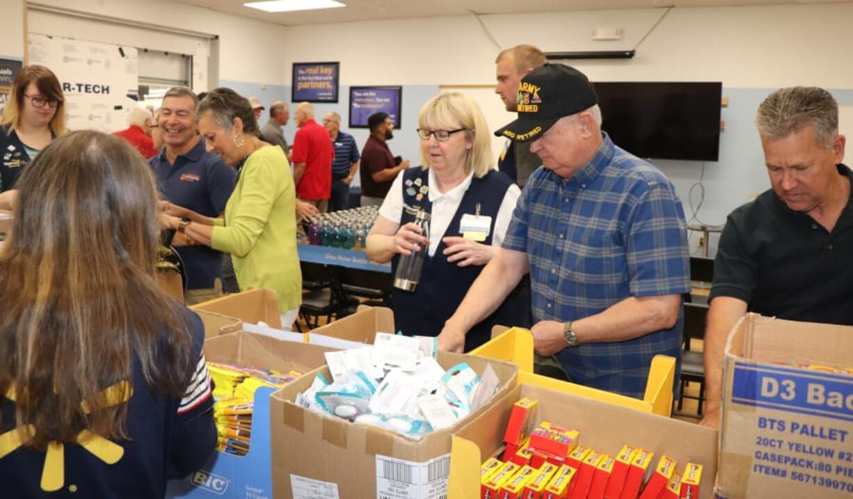 Bennington: Before the start of the school year, the Community Military Appreciation Committee purchased and assembled 200 back to school kits for Clark County’s approximately 100 military families with a parent deployed or scheduled for deployment.