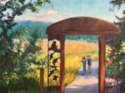 Camas: Cheryl Mathieson’s oil painting titled “Through the Doorway at Steigerwald Refuge” is being auctioned off this month at Second Story Gallery.