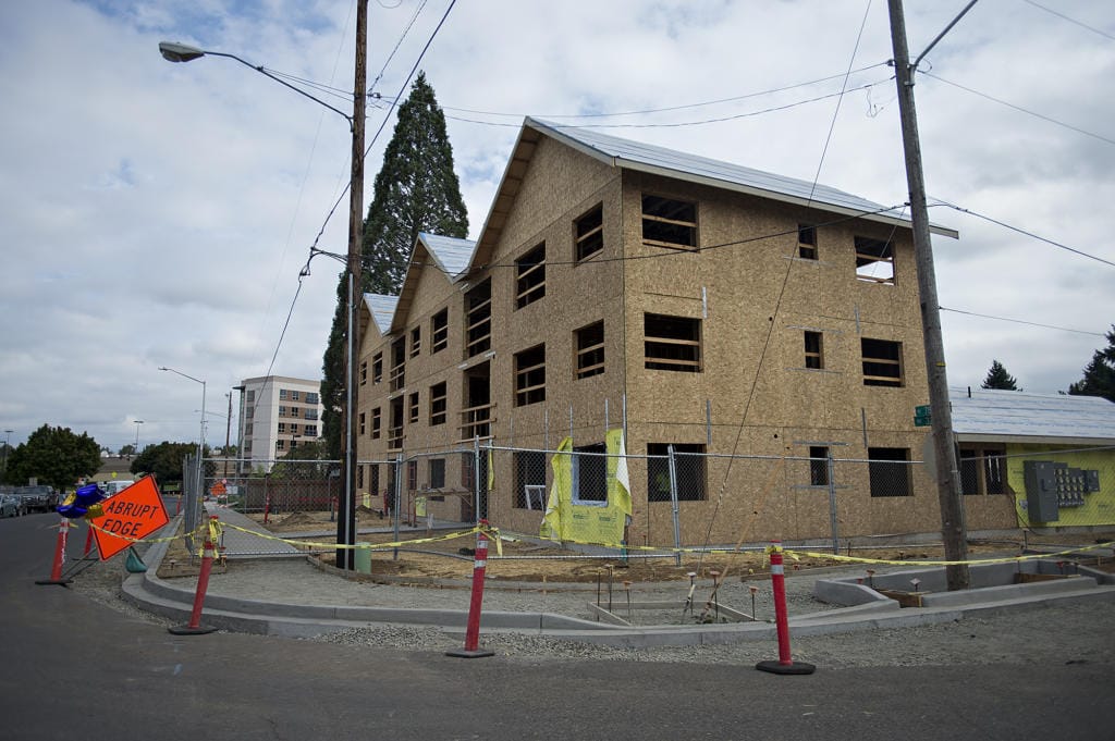 Construction crews are making progress on The Pacific Apartments, located at 3209 Northeast 78th Avenue, as seen on Friday morning, Sept. 6, 2019.