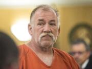 Dennis D. Bogle, 58, of Vancouver, makes a first appearance in Clark County Superior Court on Monday morning, Sept. 9, 2019.  Bogle stands accused of vehicular homicide for a fatal hit-and-run in east Vancouver on Thursday night.