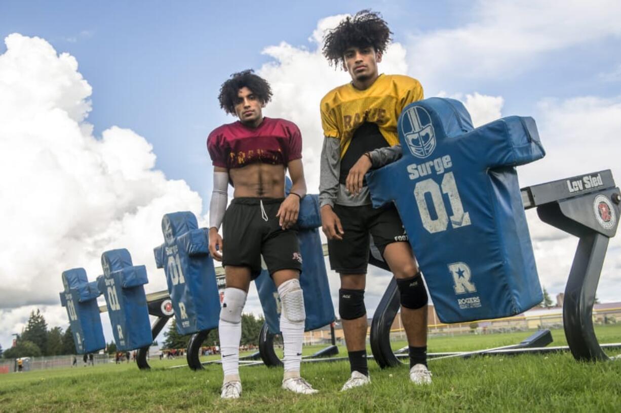 Prairie?s Zeke Dixson, left, and AJ Dixson, pose for a press photo at Prairie High School on Wednesday afternoon, Sept. 18, 2019.