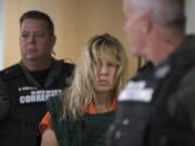 Stephanie "Sam" Westby makes a first appearance Tuesday morning in Clark County Superior Court on suspicion of first-degree domestic violence murder in the slaying of her husband, 51-year-old Joseph Westby.