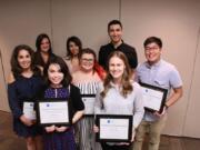 Some of the recipients of PeaceHealth Southwest Foundationis Health Career Scholarship, which awards scholarships to PeaceHealth caregivers and volunteers studying to become healthcare professionals.