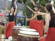 Takohachi performs Japanese Taiko drumming at the 2018 Multicultural Festival in Ridgefield.