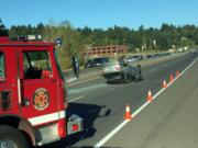 Two teenage girls were taken to the hospital after a rollover accident Wednesday night on state Highway 14 near the Columbia House Boulevard exit.