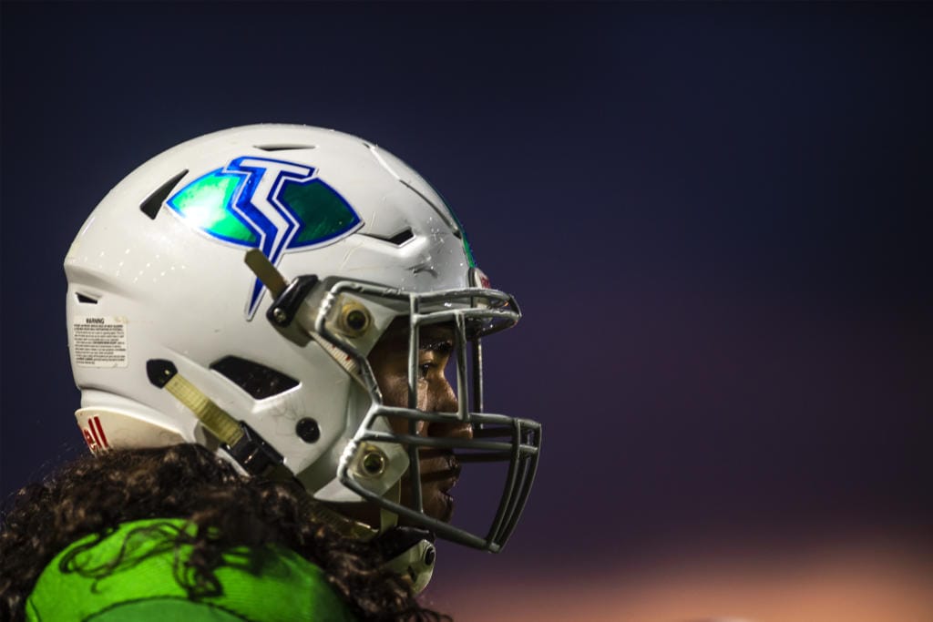 Mountain View’s Javier Juez watches a game against Heritage at McKenzie Stadium on Friday night, Sept 27, 2019.