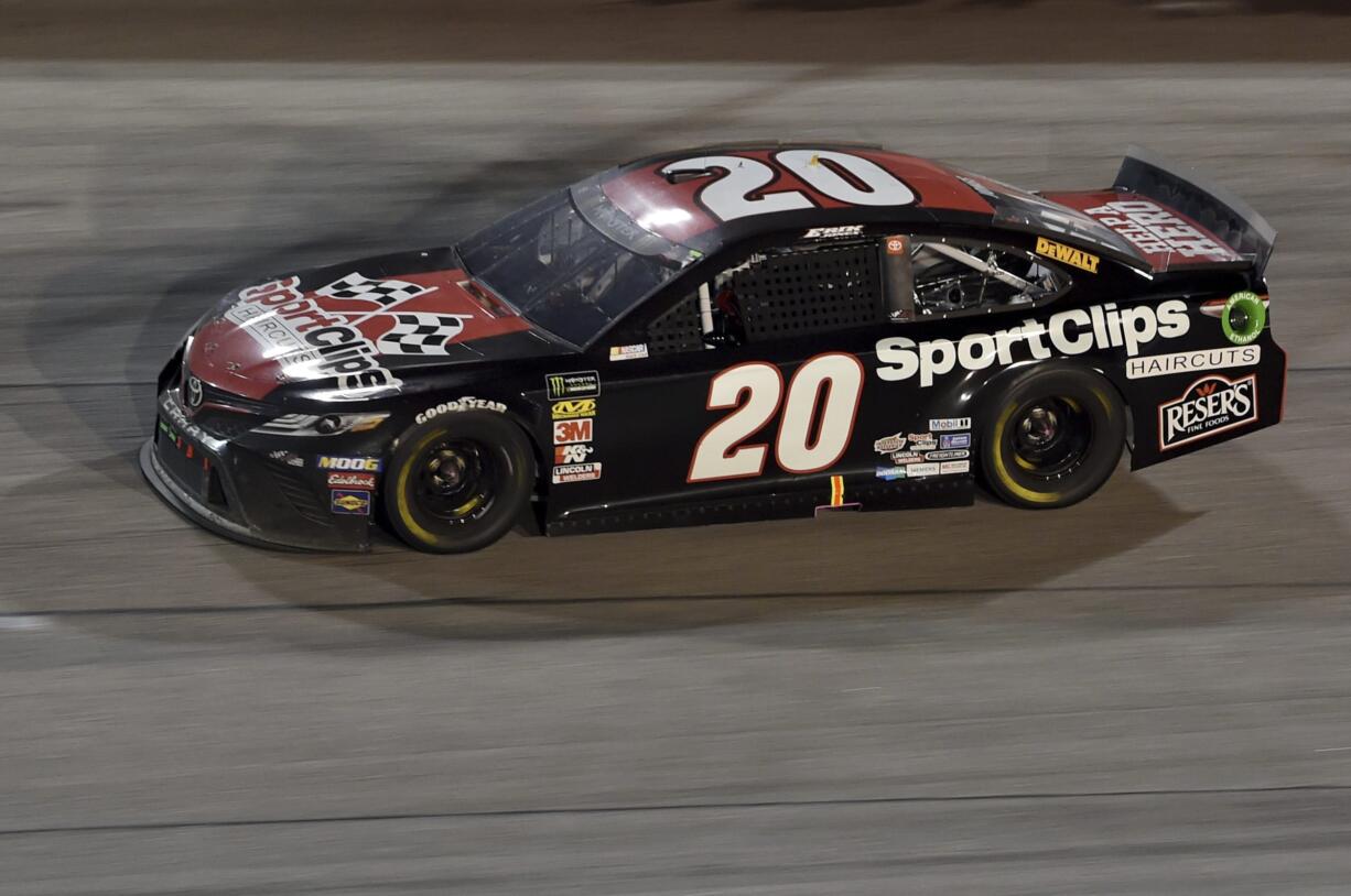 Erik Jones drives into Turn 1 during a NASCAR Cup Series auto race on Sunday, Sept. 1, 2019, at Darlington Raceway in Darlington, S.C.